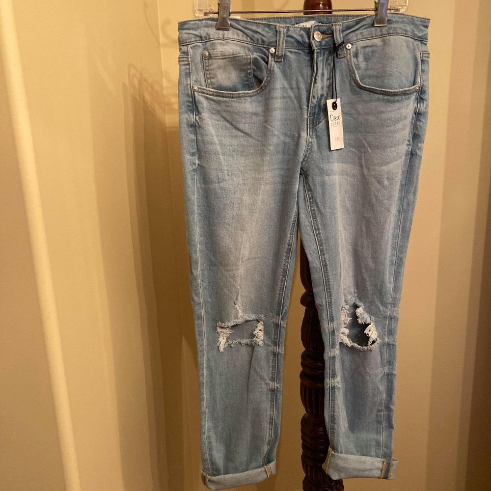Dex Light Blue Distressed Boyfriend Jeans